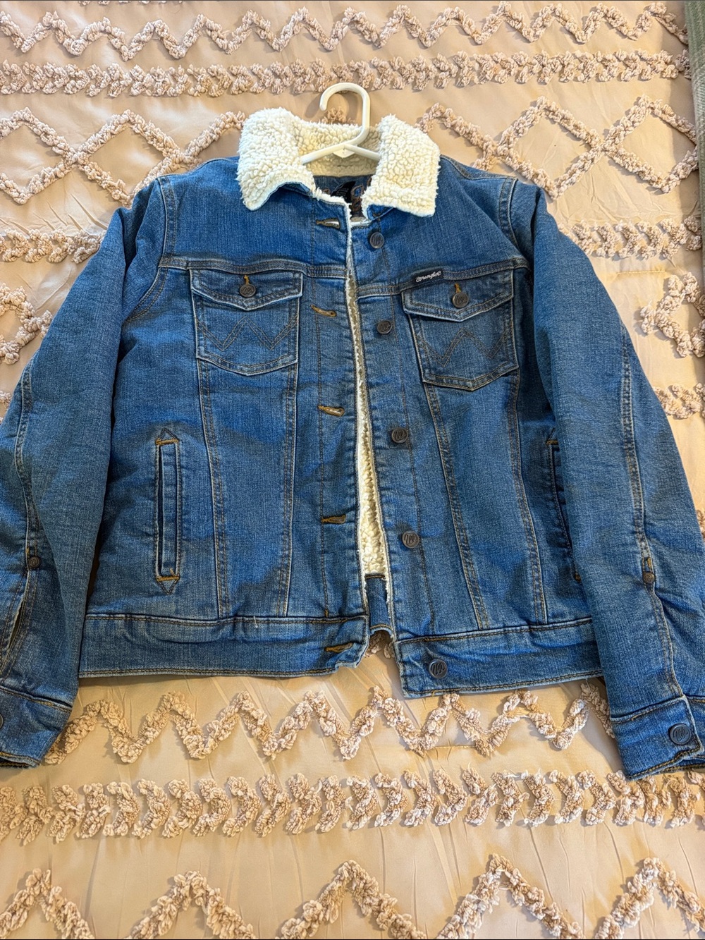 Wrangler Blue Denim Sherpa-Lined Jacket